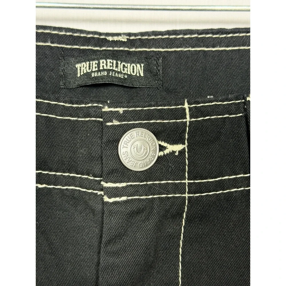 True Religion Cargo Pants Mens 34 Black Utility‎ Y2K Skate Streetwear
